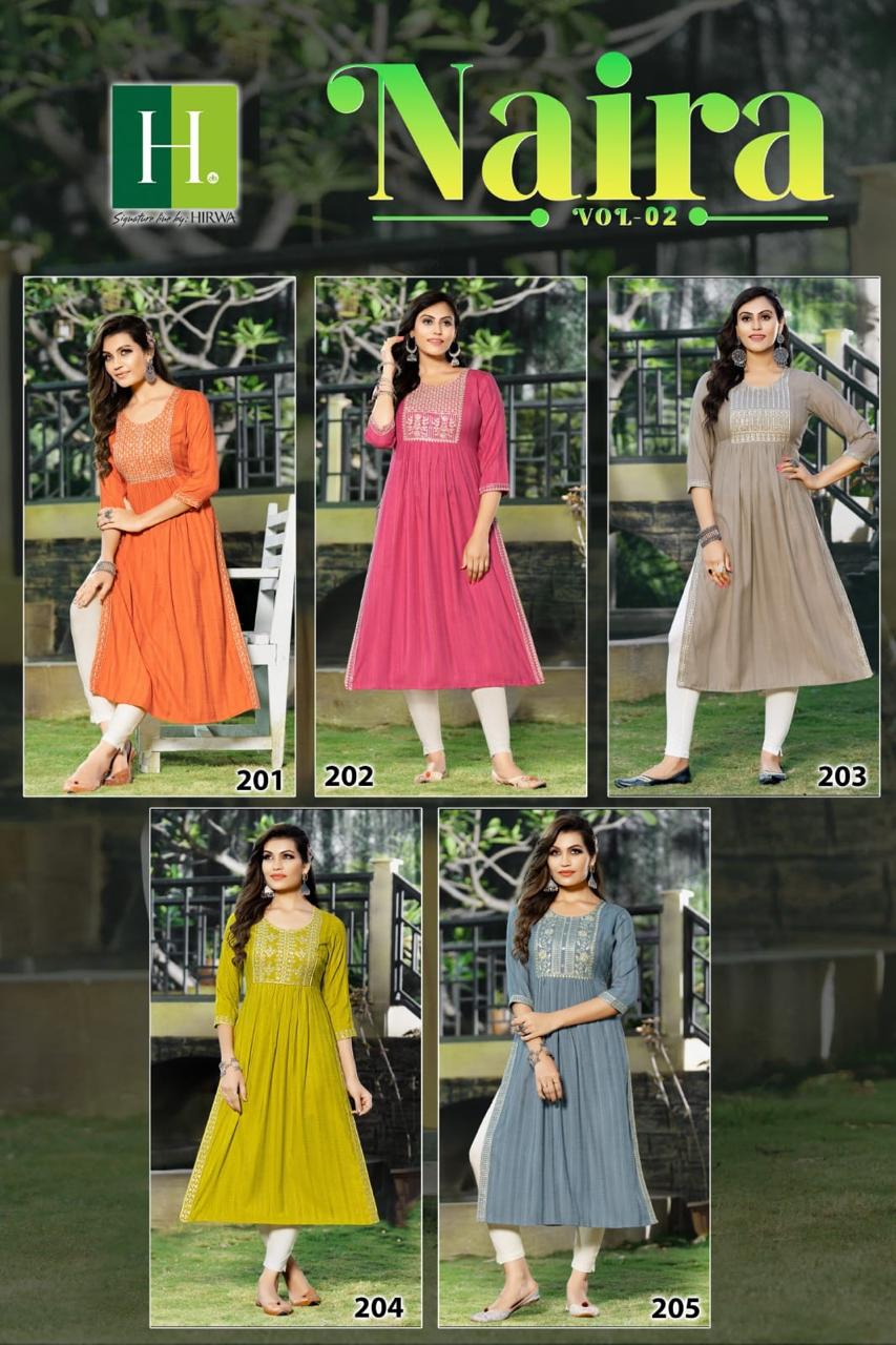 Naira Vol 2 By Hirwa Long Kurtis Catalog